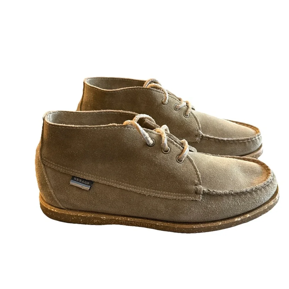 Sebago Dockside Men's Brown Sand Suede Lace Up Chukka Boots Size 9 Ankle - Picture 1 of 8